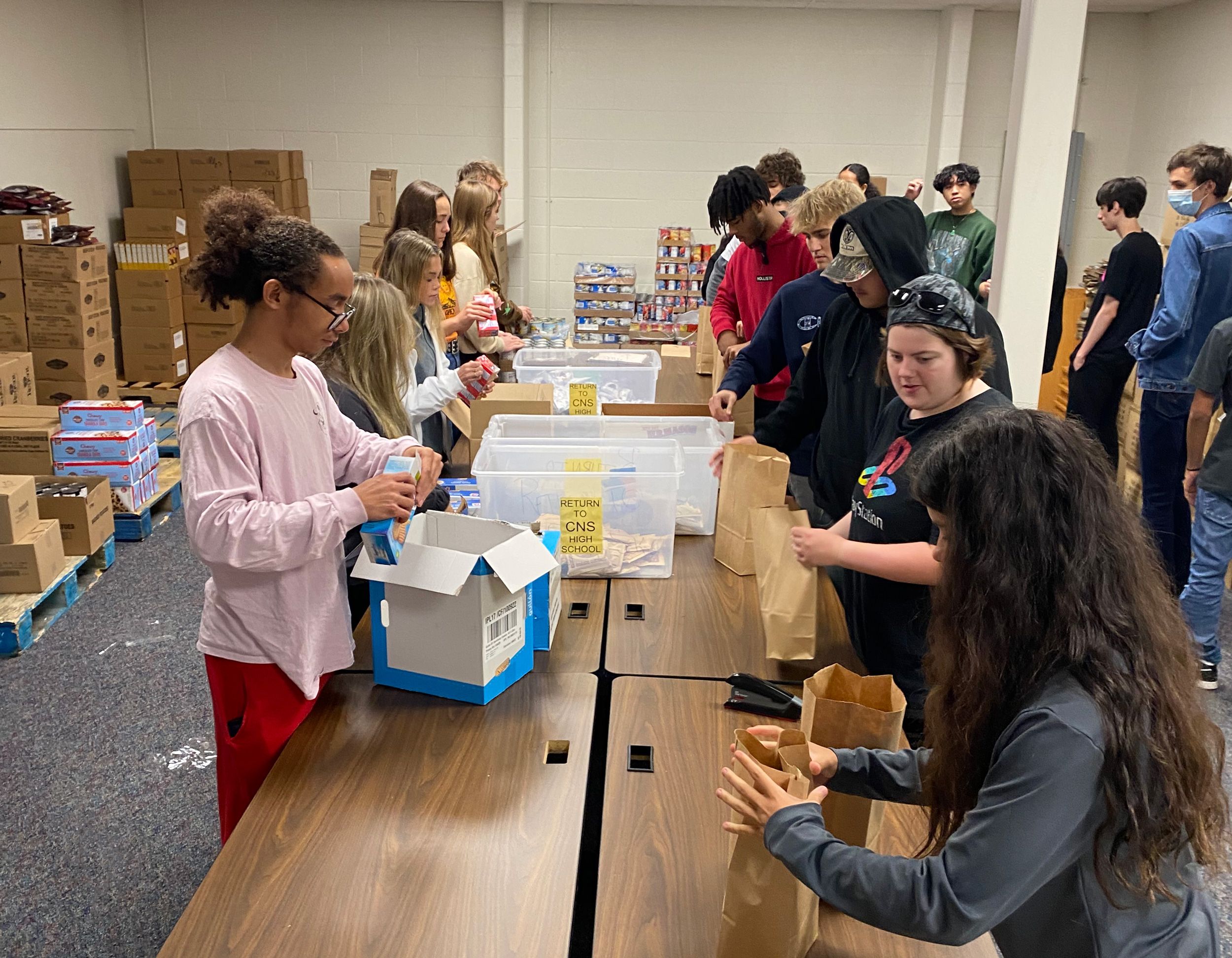 Students feeding students.